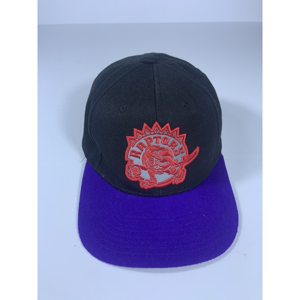 Toronto Raptors Hat SnapBack Cap Black Purple NBA Basketball Mitchell And Ness